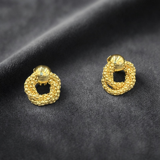 Aurelia Knot – Sculpted Gold Studs